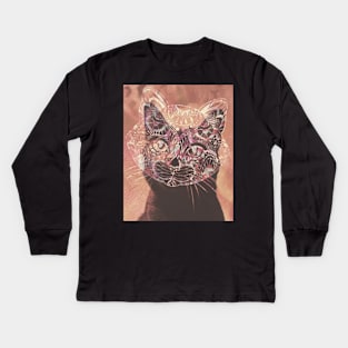 Bali Fancy Cat Kids Long Sleeve T-Shirt